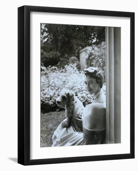 Portrait of the Late Princess Margaret with Her Dog-Cecil Beaton-Framed Photographic Print