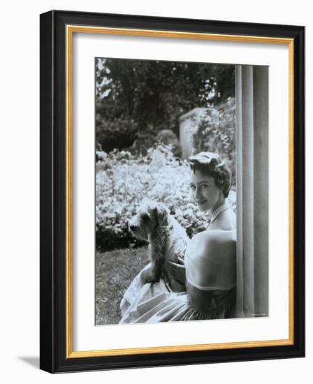 Portrait of the Late Princess Margaret with Her Dog-Cecil Beaton-Framed Photographic Print