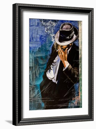 Portrait Of The Man With A Cigarette-balaikin2009-Framed Art Print