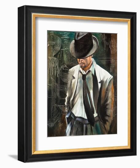 Portrait Of The Man With A Cigarette-balaikin2009-Framed Premium Giclee Print