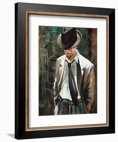 Portrait Of The Man With A Cigarette-balaikin2009-Framed Art Print