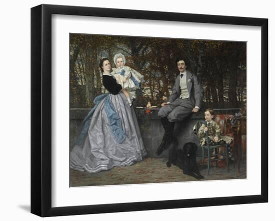 Portrait of the Marquis and Marchioness of Miramon and their Children, 1865-James Jacques Joseph Tissot-Framed Giclee Print