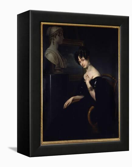 Portrait of the Marquise Cristina Trivulzio, Princess of Belgiojoso (Belgium) (1808-1871), Italian-Francesco Hayez-Framed Premier Image Canvas