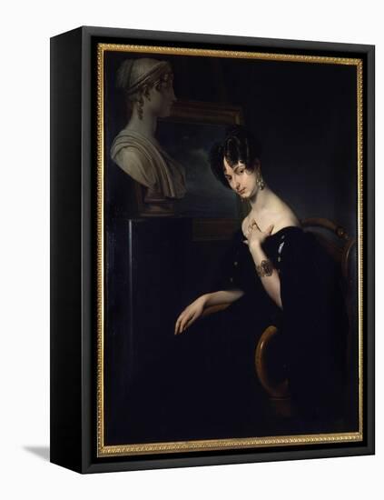 Portrait of the Marquise Cristina Trivulzio, Princess of Belgiojoso (Belgium) (1808-1871), Italian-Francesco Hayez-Framed Premier Image Canvas