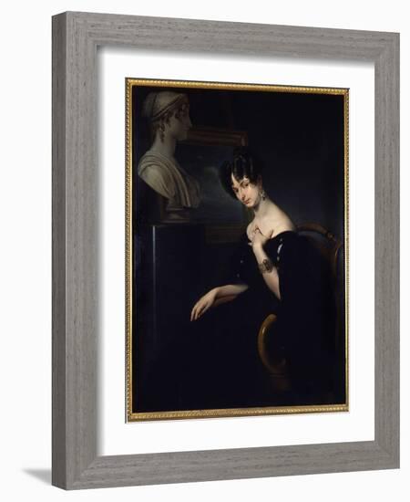 Portrait of the Marquise Cristina Trivulzio, Princess of Belgiojoso (Belgium) (1808-1871), Italian-Francesco Hayez-Framed Giclee Print