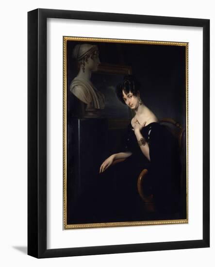 Portrait of the Marquise Cristina Trivulzio, Princess of Belgiojoso (Belgium) (1808-1871), Italian-Francesco Hayez-Framed Giclee Print