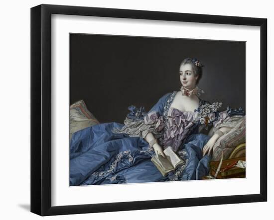 Portrait of the Marquise De Pompadour (1721-176), Ca 1758-François Boucher-Framed Giclee Print