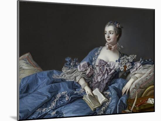 Portrait of the Marquise De Pompadour (1721-176), Ca 1758-François Boucher-Mounted Giclee Print