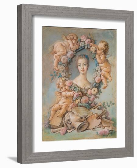 Portrait of the Marquise De Pompadour (1721-1764)-Francois Boucher-Framed Giclee Print