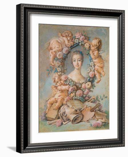 Portrait of the Marquise De Pompadour (1721-1764)-Francois Boucher-Framed Giclee Print