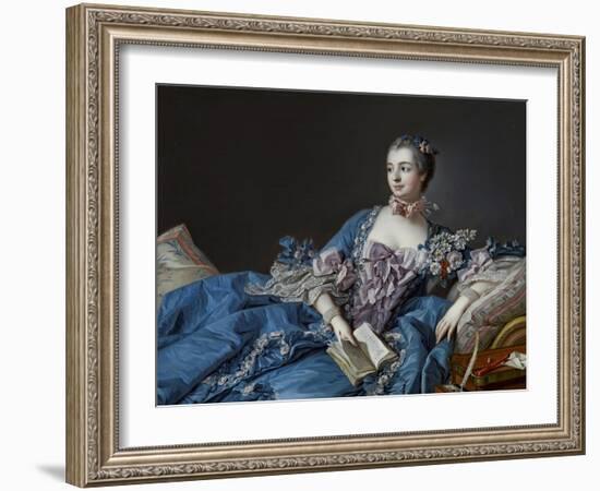 Portrait of the Marquise De Pompadour (1721-1764)-Francois Boucher-Framed Giclee Print