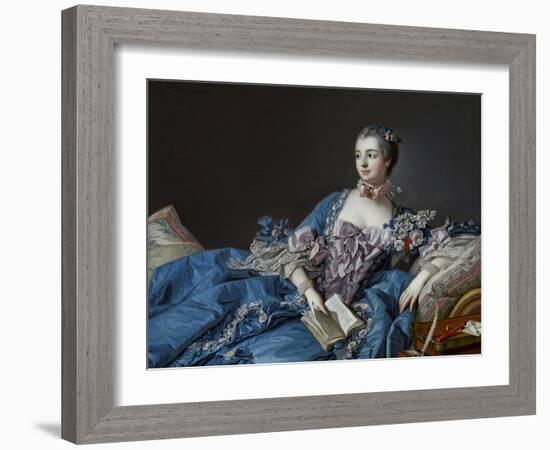 Portrait of the Marquise De Pompadour (1721-1764)-Francois Boucher-Framed Giclee Print