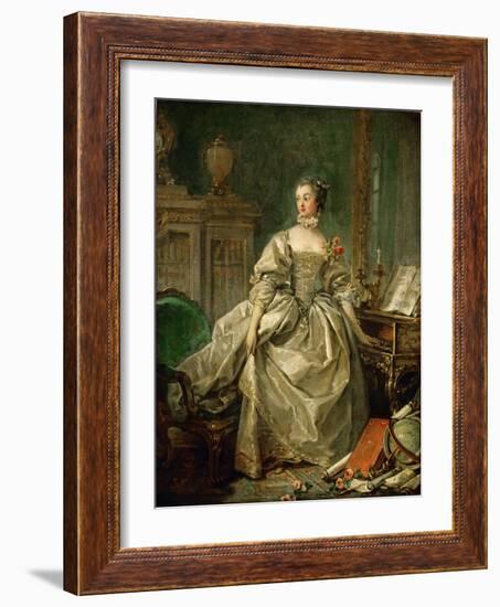 Portrait of the Marquise De Pompadour (1721-176)-François Boucher-Framed Giclee Print