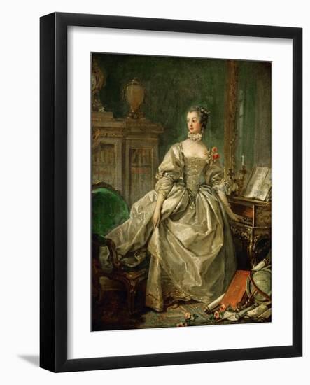 Portrait of the Marquise De Pompadour (1721-176)-François Boucher-Framed Giclee Print