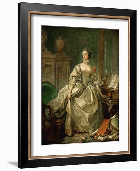 Portrait of the Marquise De Pompadour (1721-176)-François Boucher-Framed Giclee Print