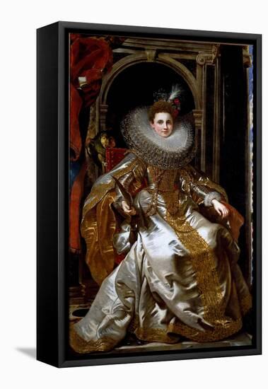 Portrait of the Marquise Maria Serra Pallavicino (Oil on Canvas, 1606)-Peter Paul Rubens-Framed Premier Image Canvas