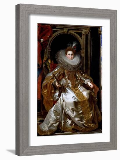 Portrait of the Marquise Maria Serra Pallavicino (Oil on Canvas, 1606)-Peter Paul Rubens-Framed Giclee Print