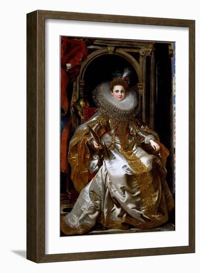 Portrait of the Marquise Maria Serra Pallavicino (Oil on Canvas, 1606)-Peter Paul Rubens-Framed Giclee Print
