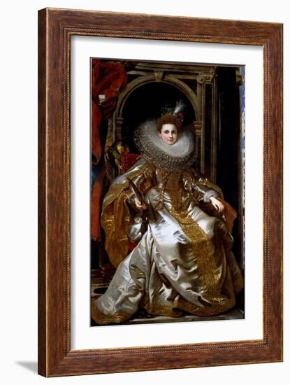 Portrait of the Marquise Maria Serra Pallavicino (Oil on Canvas, 1606)-Peter Paul Rubens-Framed Giclee Print