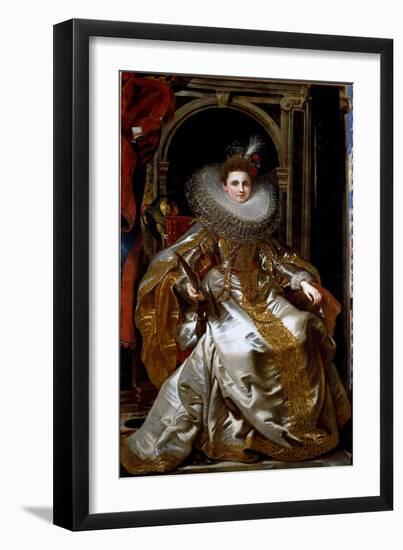 Portrait of the Marquise Maria Serra Pallavicino (Oil on Canvas, 1606)-Peter Paul Rubens-Framed Giclee Print