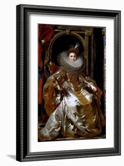 Portrait of the Marquise Maria Serra Pallavicino (Oil on Canvas, 1606)-Peter Paul Rubens-Framed Giclee Print