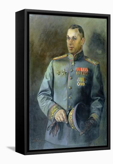 Portrait of the Marshal of the Soviet Union and Poland, Konstantin Rokossovsky-Vassily Nikolayevich Yakovlev-Framed Premier Image Canvas