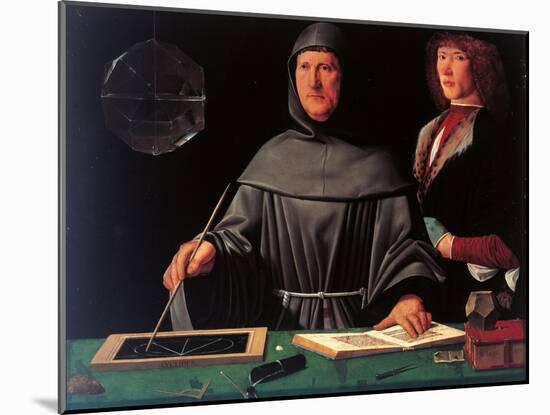 Portrait of the Mathematician Fra Luca Pacioli and His Student-Jacopo De Barbari-Mounted Giclee Print