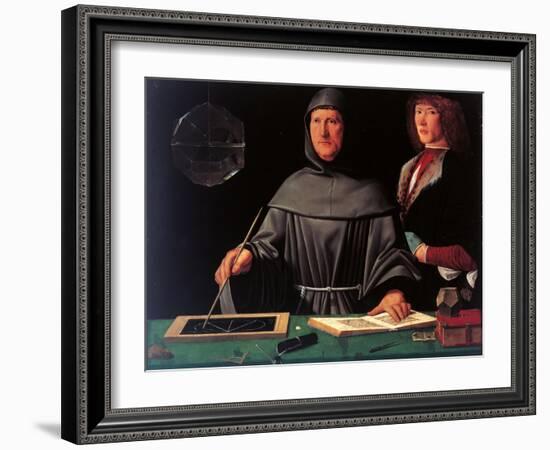 Portrait of the Mathematician Fra Luca Pacioli and His Student-Jacopo De Barbari-Framed Giclee Print