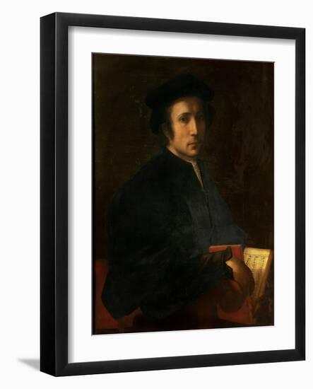 Portrait of the Musician Francesco Dell'Ajolle, c.1518-Jacopo da Carucci Pontormo-Framed Giclee Print