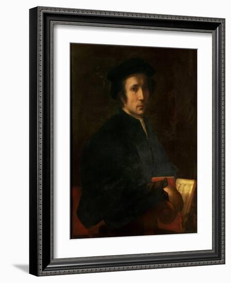 Portrait of the Musician Francesco Dell'Ajolle, c.1518-Jacopo da Carucci Pontormo-Framed Giclee Print