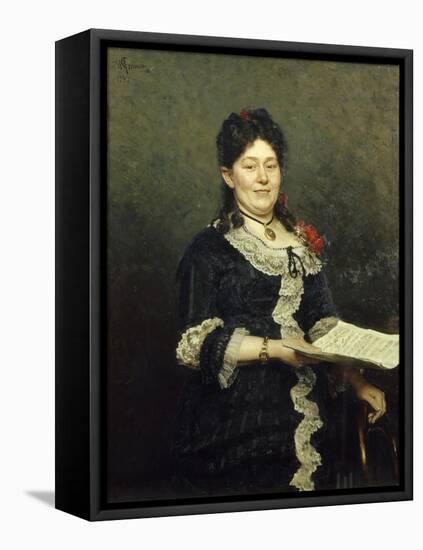 Portrait of the Opera Singer Alexandra Molas (1845-192), 1883-Ilya Yefimovich Repin-Framed Premier Image Canvas