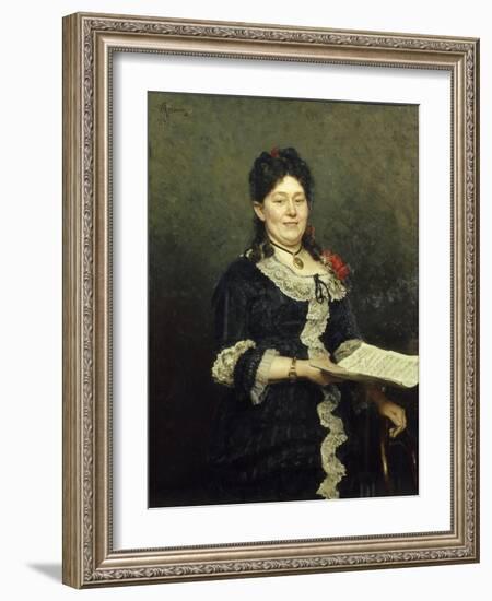 Portrait of the Opera Singer Alexandra Molas (1845-192), 1883-Ilya Yefimovich Repin-Framed Giclee Print