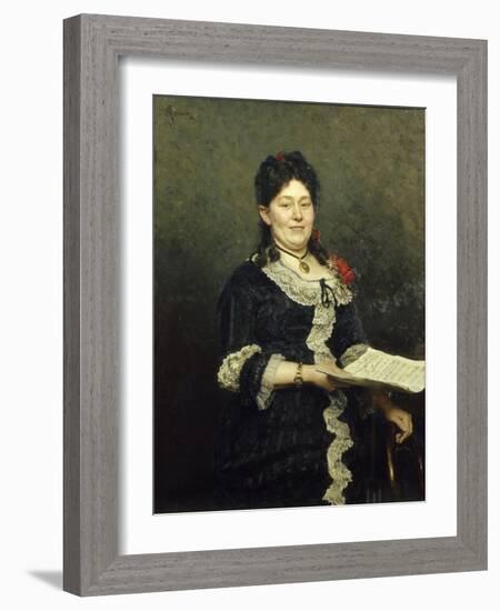 Portrait of the Opera Singer Alexandra Molas (1845-192), 1883-Ilya Yefimovich Repin-Framed Giclee Print