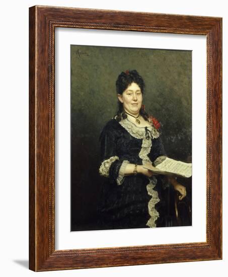 Portrait of the Opera Singer Alexandra Molas (1845-192), 1883-Ilya Yefimovich Repin-Framed Giclee Print