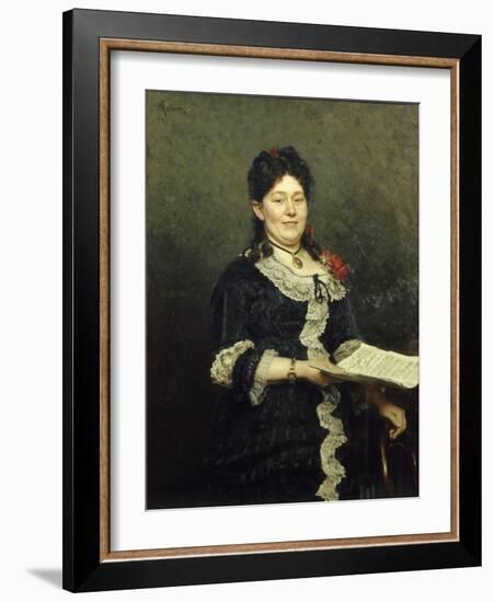 Portrait of the Opera Singer Alexandra Molas (1845-192), 1883-Ilya Yefimovich Repin-Framed Giclee Print