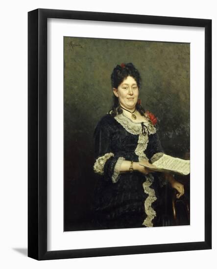 Portrait of the Opera Singer Alexandra Molas (1845-192), 1883-Ilya Yefimovich Repin-Framed Giclee Print