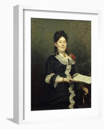 Portrait of the Opera Singer Alexandra Molas (1845-192), 1883-Ilya Yefimovich Repin-Framed Giclee Print