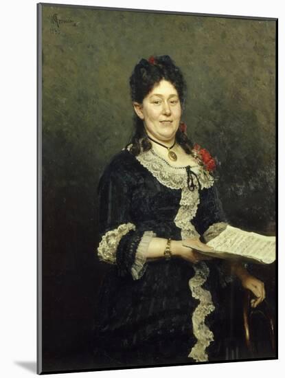 Portrait of the Opera Singer Alexandra Molas (1845-192), 1883-Ilya Yefimovich Repin-Mounted Giclee Print