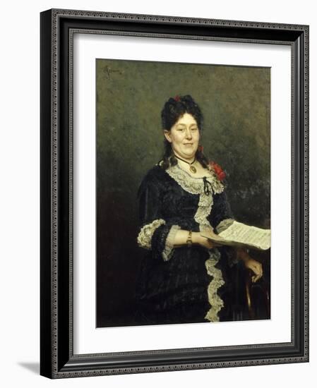 Portrait of the Opera Singer Alexandra Molas (1845-192), 1883-Ilya Yefimovich Repin-Framed Giclee Print