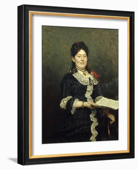 Portrait of the Opera Singer Alexandra Molas (1845-192), 1883-Ilya Yefimovich Repin-Framed Giclee Print