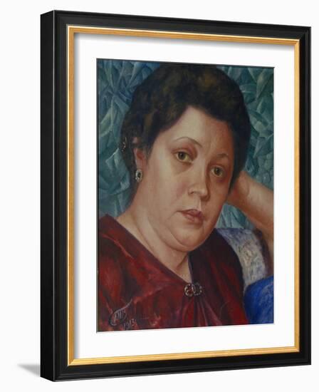 Portrait of the Opera Singer Vera Petrova-Zvantseva-Kuzma Sergeyevich Petrov-Vodkin-Framed Giclee Print