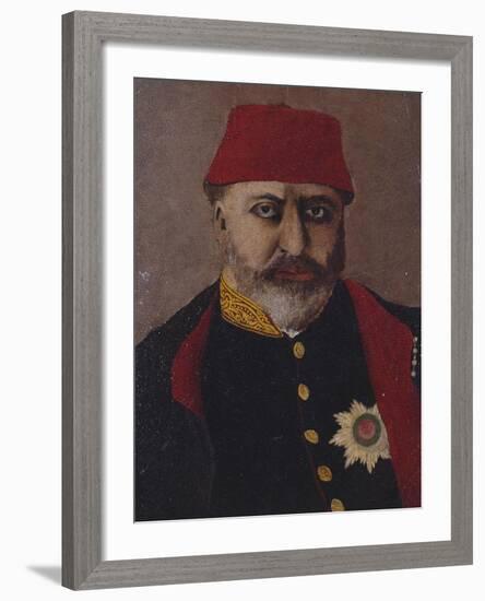 Portrait of the Ottoman Sultan, Abdel Aziz (1861-76)-Turkish School-Framed Giclee Print