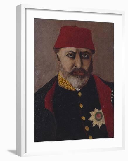 Portrait of the Ottoman Sultan, Abdel Aziz (1861-76)-Turkish School-Framed Giclee Print