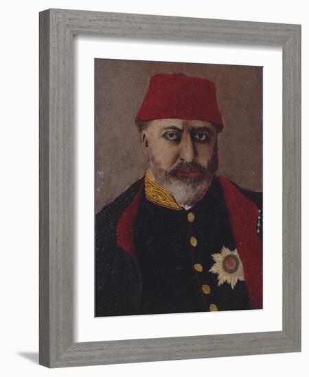 Portrait of the Ottoman Sultan, Abdel Aziz (1861-76)-Turkish School-Framed Giclee Print