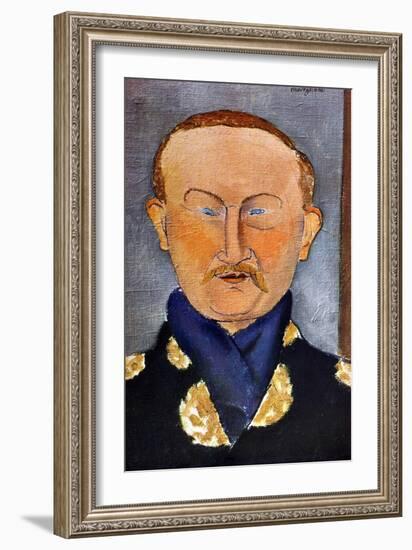 Portrait of the Painter Léon Bakst (1866-192), 1917-Amedeo Modigliani-Framed Giclee Print