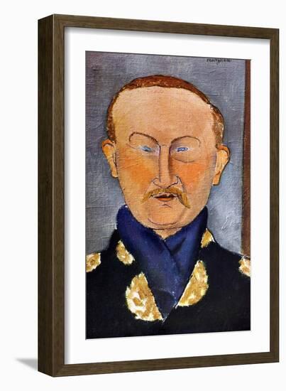 Portrait of the Painter Léon Bakst (1866-192), 1917-Amedeo Modigliani-Framed Giclee Print