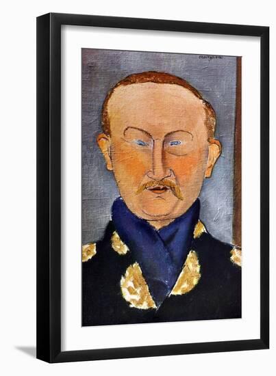 Portrait of the Painter Léon Bakst (1866-192), 1917-Amedeo Modigliani-Framed Giclee Print