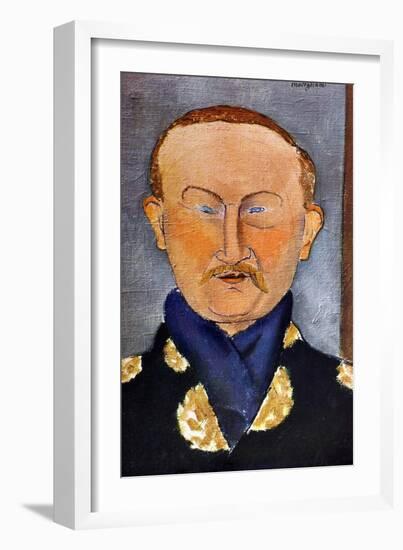 Portrait of the Painter Léon Bakst (1866-192), 1917-Amedeo Modigliani-Framed Giclee Print