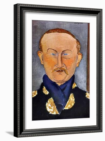 Portrait of the Painter Léon Bakst (1866-192), 1917-Amedeo Modigliani-Framed Giclee Print