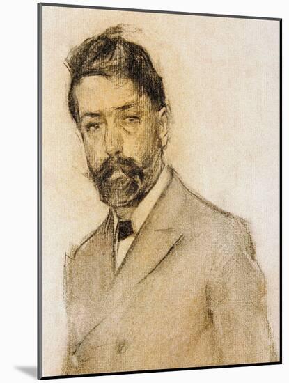 Portrait of the Painter Lluis Graner (1863-1929), Detail, 1899-1905 (Drawing)-Ramon Casas i Carbo-Mounted Giclee Print